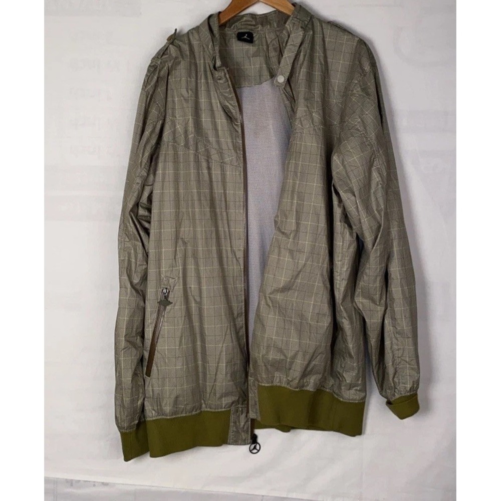 Vintage Nike Air Jordan Members Only Windbreaker Jacket Green/Checker Size XXLT - Picture 15 of 15